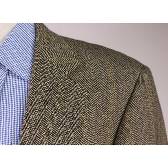 Brooks Brothers Brown Black Herringbone Tweed Wool Cashmere Sportcoat Blazer 41R - Picture 4 of 9